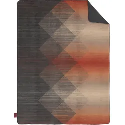 Wohndecke IBENA "Luena", grau (anthrazit, orange), B:150cm L:200cm, Wohndecken, in kräftigen Farben, Kuscheldecke