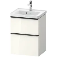 Duravit D-Neo Waschtischunterbau wandhängend mit Möbelgriff diamantschwarz, × Weiß