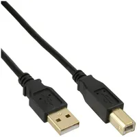 InLine USB 2.0 Kabel, A an B, schwarz, Kontakte