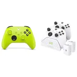 Xbox Wireless Controller Electric Volt+Venom Twin-Ladestation mit 2 x wiederaufladbaren Akkupacks – Weiß Series X & S One