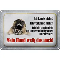 femer gmbh Blechschild 20x30cm gewölbt Ich kaufe Nichts Mein Hund weiß das Sprüche Schild