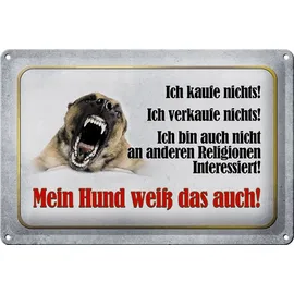 femer gmbh Blechschild 20x30cm gewölbt Ich kaufe Nichts Mein Hund weiß das Sprüche Schild