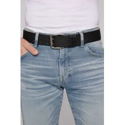Ledergürtel CAMP DAVID, Damen, Gr. 95, schwarz, Leder, unifarben, casual, Gürtel, mit Logo-Prägung