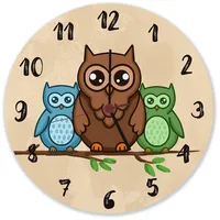 Speecheese Eulen auf AST Wanduhr aus Alu Uhr für