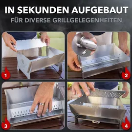 ovicue Mobiler Steck-Gasgrill Silber