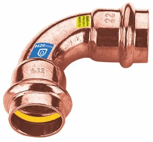 Sanpro Fitting - Pressfitting Kupfer 90° Winkel - Bogen, Größe V 22