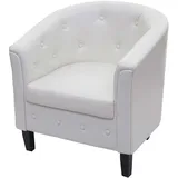 Mendler Sessel Newport T810, Loungesessel Clubsessel Chesterfield, Kunstleder ~ weiß