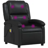vidaXL Massagesessel, Sessel Verstellbare Rückenlehne, Fernsehsessel Relaxsessel mit Vibrationsfunktion, Liegesessel Polstersessel Ruhesessel, Schwarz Kunstleder