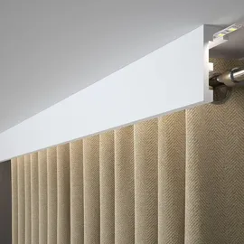 PROVISTON | Vorhangleiste Polystyrol 41 x 100 x 2000 mm Weiß Stuckleiste Indirekte Beleuchtung