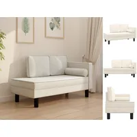 vidaXL Sofa Ottomane Liegesofa Recamiere Sofa Couch 2-Sitzer Creme Samt beige