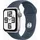 Apple Watch SE 2023 GPS + Cellular 44 mm  Aluminiumgehäuse silber, Sportarmband sturmblau M/L