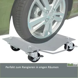 Trutzholm Rangierhilfe für PKW 4 Stück jeweils 680 kg Rangierroller V Form Schwenkgriff...