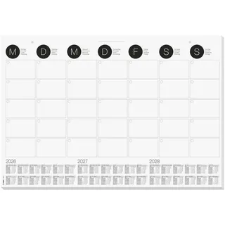 Sigel Schreibtischunterlage MONATSPLANER 2026/2027/2028 schwarz/weiß Papier 59,5 x 41,0 cm 12 Blatt