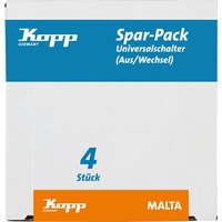 Kopp Spar Pack: 4 Universalschalter (Aus- und Wechsel), arktis,622613057