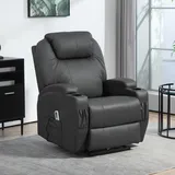 Homcom Relaxsessel Kunstleder 0 x 0 x 0 cm Dunkelgrau elektrisch mit Massagefunktion