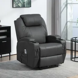 Homcom Relaxsessel Kunstleder 0 x 0 x 0 cm Dunkelgrau elektrisch mit Massagefunktion