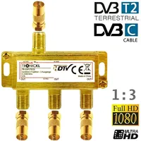 TronicXL 3-Fach Koaxverteiler Antennenverteiler Verteiler Koax Buchse TV Splitter