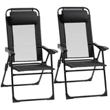 Outsunny Klappstuhl 70 x 62 x 109 cm schwarz 2 St.