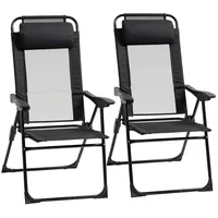Outsunny Klappstuhl 70 x 62 x 109 cm schwarz 2 St.