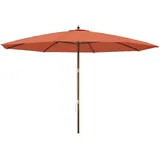 vidaXL Sonnenschirm mit Holzmast 400 x 273 cm Terrakotta