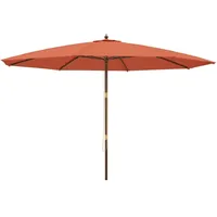 vidaXL Sonnenschirm mit Holzmast 400 x 273 cm Terrakotta