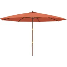 vidaXL Sonnenschirm mit Holzmast 400 x 273 cm Terrakotta