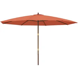 vidaXL Sonnenschirm mit Holzmast 400 x 273 cm Terrakotta