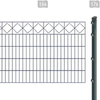 Arvotec Doppelstabmattenzaun "EXCLUSIVE 100 zum Einbetonieren "Karo" mit Zierleiste" Zaunelemente Zaunhöhe 100 cm, Zaunlänge 2 - 60 m Gr. H/L: 100cm x 32 m, Pfosten: 17 St., grau (anthrazit)