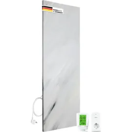 marwona Naturstein Infrarotheizung 800 Watt inkl. Digitalthermostat I Energiesparende Infrarot Wandheizung I 5 Jahre Garantie I Made in Germany I Bianco