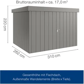 Hörmann Juno Gerätehaus 3,10 x 2,62 m Grau