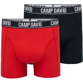 Camp David Boxershorts 2 Stk., im 2er- Pack mit Logobund Gr. XL - 2 Stk., red / navy, , 54355364-XL 2 Stk.