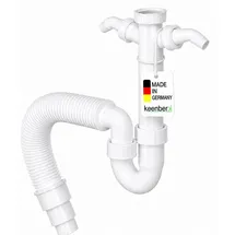 keenberk Röhrengeruchsverschluss Siphon 1 1/2 Zoll x Ø 40/50 mm