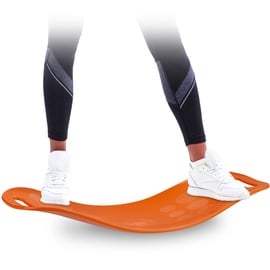 Relaxdays Fitness Balance, Twist-Board für Ganzkörpertraining, Yoga, bis 150 kg, Gleichgewichtstrainer, orange
