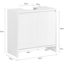 SoBuy Waschbeckenunterschrank Badezimmerschrank Weiß