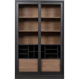 Woood Vitrine James 125 x 47 x 200 cm Schwarz