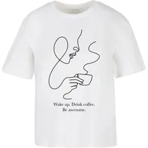 miss tee Drink Coffee Be Awesome Tee weiß XS