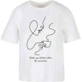 miss tee Drink Coffee Be Awesome Tee weiß XS