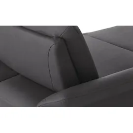HIMOLLA Eckcouch Leder 2-Sitzer Schwarz