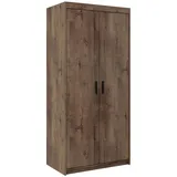 AX Living Kleiderschrank, Braun, Kunststoff, Teilmassiv,Kiefer, Rechteckig, 89.8x190.6x53 cm, Hergestellt in Europa, FSC Mix, Reach, Schlafzimmer, Kleiderschränke, Drehtürenschränke