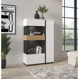 Home Affaire Vitrine Novena 98 x 40 x 150 cm Schwarz/Weiß