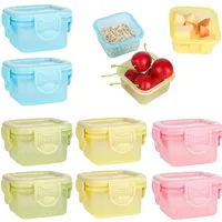 MJFENDAI 8 Stück Kleine Dosen mit Deckel Plastik, 60ml Gefrierdosen Klein, Mehrweg Salatdressing Behälter Frischhaltedosen Set für Die Lagerung von Lebensmitteln Obst Snacks Gewürze Saucen