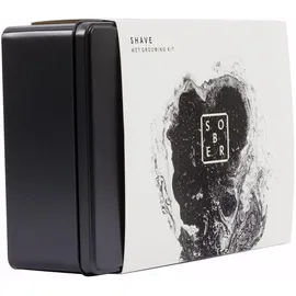 sober Repair Fluid 50 ml + Rasierhobel XXL Edelstahl schwarz matt + Rasierpinsel Silvertip Fibre Aluminium schwarz Shave Wet Grooming Kit