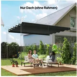 Outsunny Pavillon-Ersatzdach Ersatzdach für Pergola, 2,5 x 2,55 m Pergola-Dach mit Löchern, 180 g/m2, 250 x 255 cm (Ersatzdach für Pergola, Pergola-Schattenabdeckung), für Garten, Balkon, Grau grau 250 cm x 6 cm x 255 cm