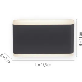 Paul Neuhaus Außenwandleuchte Aluminium 11,0 cm IP65 1 Stk. anthrazit