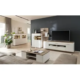 Uno Highboard 90 x 124 x 38 cm Holzfarben / Weiß