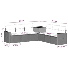 vidaXL Sofa Set 7-tlg. grau/dunkelgrau
