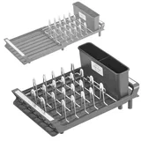 SILBERTHAL Geschirr Abtropfgestell Klein - Rostfrei - Mit Abtropfschale, Geschirrkorb, Besteckkasten - Kunststoff - Verbesserte Version