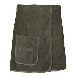 EXKLUSIV HEIMTEXTIL Sauna Set 3-Teilig Frottee Saunakilt Saunatuch Sarong Herren dunkelgrau/anthrazit