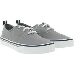 SPERRY Crest CVO Canvas Damen Freizeit-Sneaker mit Memory-Foam Sohle Alltags-Schuhe Schnür-Schuhe STS84830 Grau/Weiß - 37