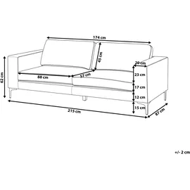 Beliani Sofa Hellblau Polsterbezug 3-Sitzer